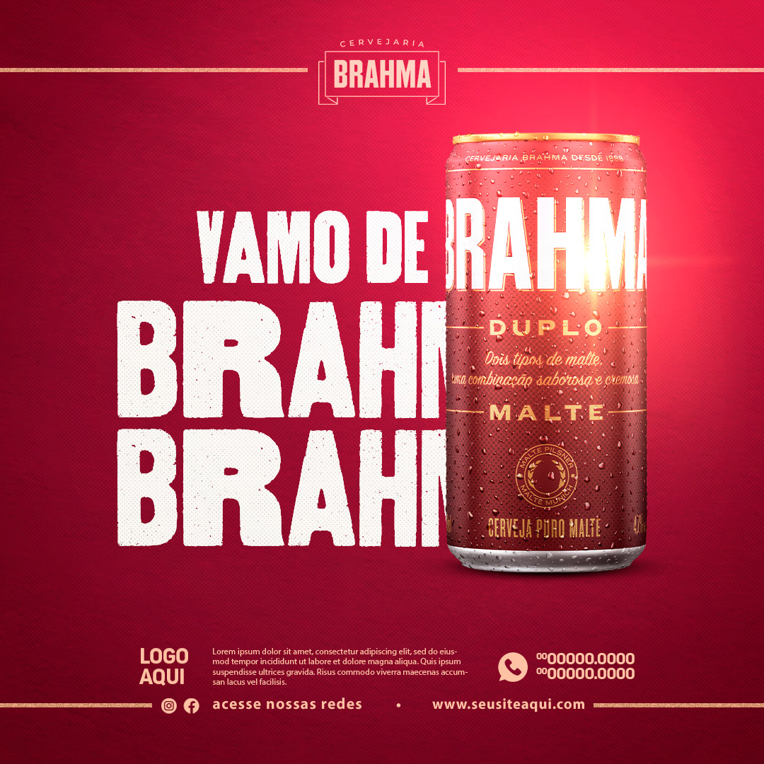 Vamo de Brahma Cervejaria Social Media PSD Editável