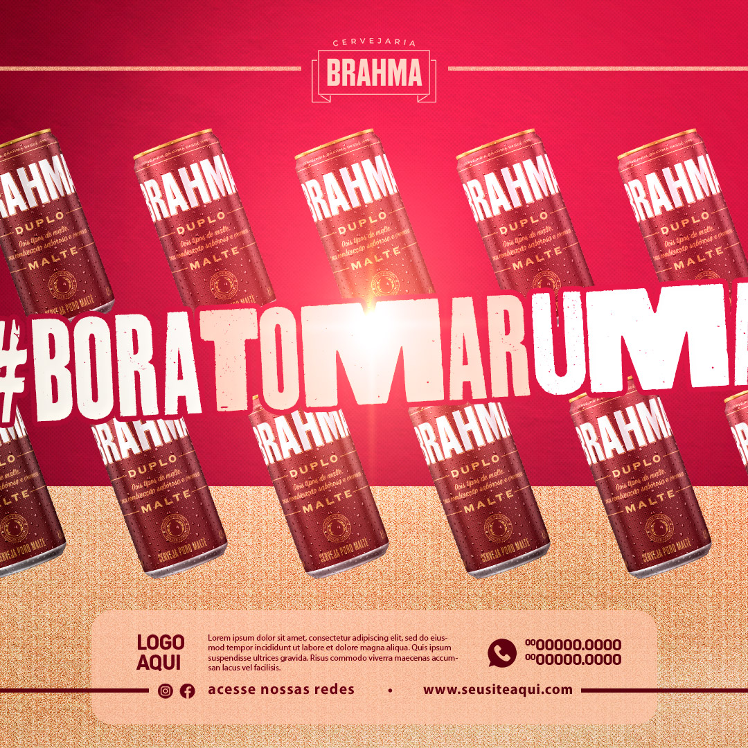 Cervejaria Brahma Duplo Malte Social Media PSD Editável