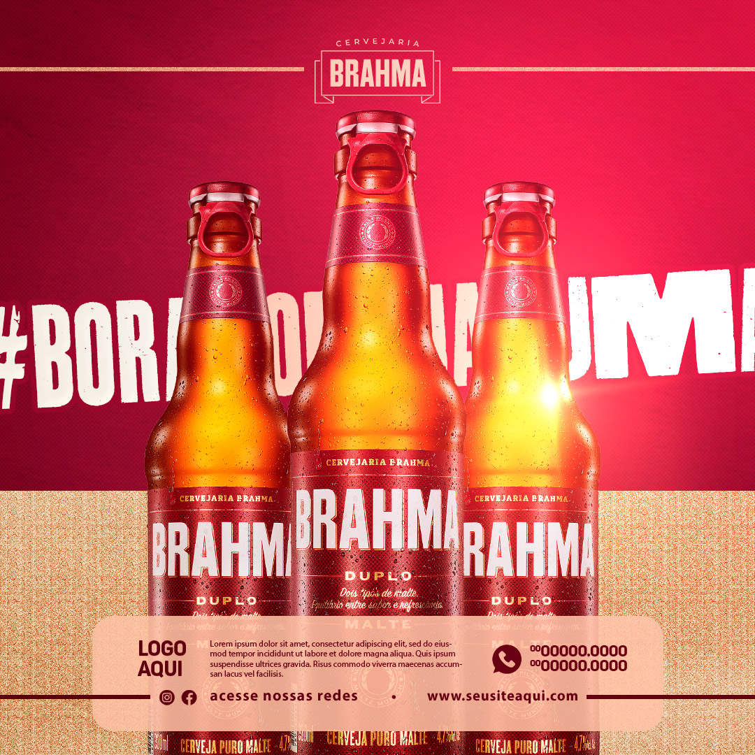 Cervejaria Brahma Social Media PSD Editável