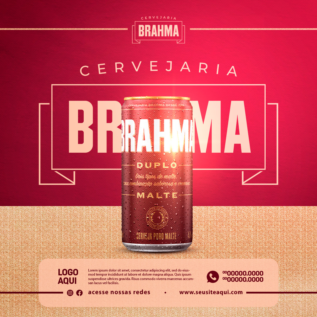 Brahma Duplo Malte Cervejaria Social Media PSD Editável