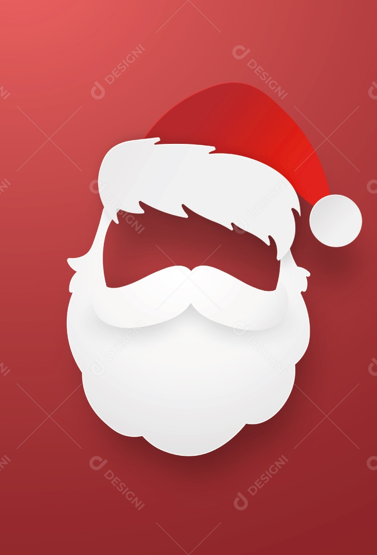 Arte de Papel Origami de Papai Noel Com Fundo Vermelho Vetor EPS