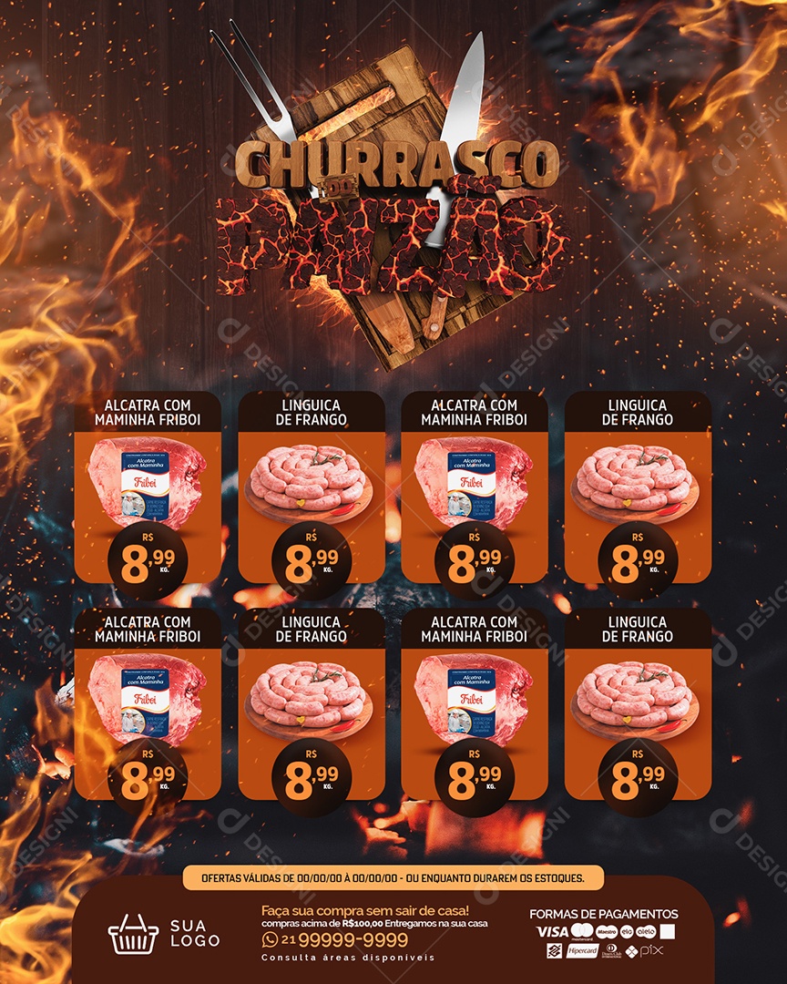 Churrasco do Paizão Social Media PSD Editável