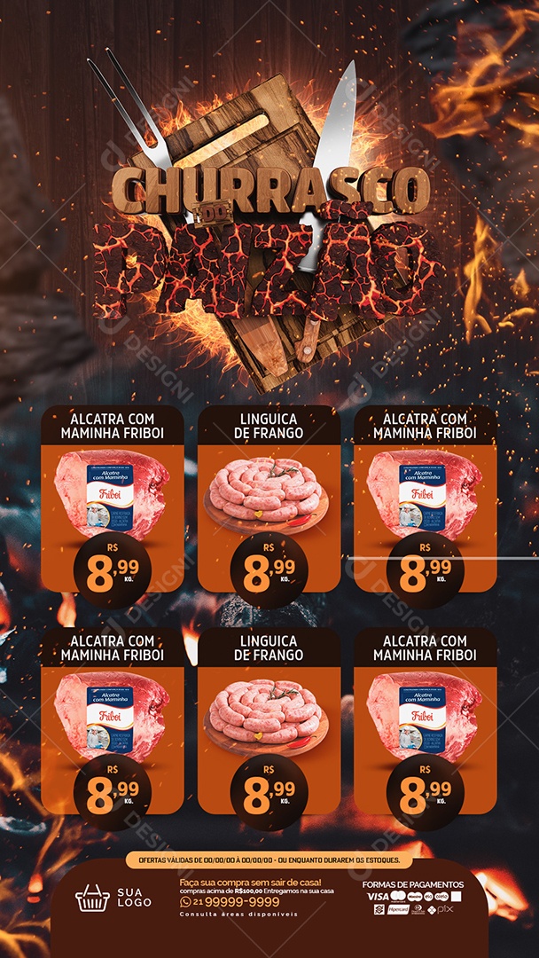 Story Churrasco do Paizão Social Media PSD Editável