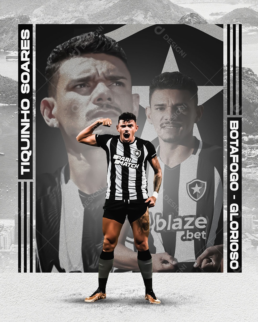 Futebol Botafogo Tiquinho Soares Social Media PSD Editável
