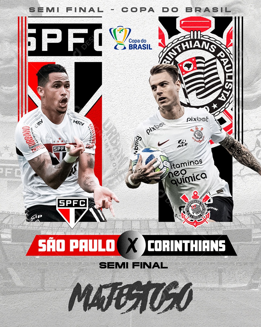 Futebol São Paulo X Corinthians Copa Do Brasil Social Media PSD Editável