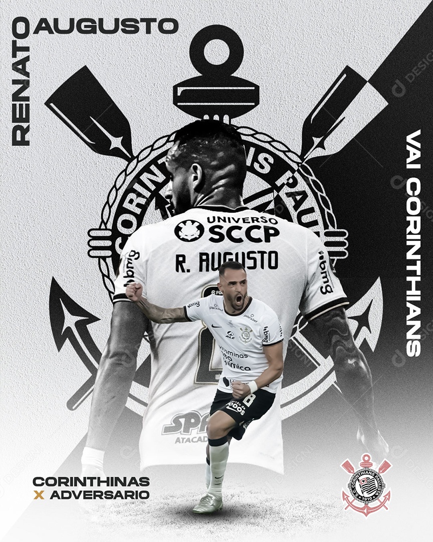 Corinthians Jogador Renato Augusto Futebol Social Media PSD Editável
