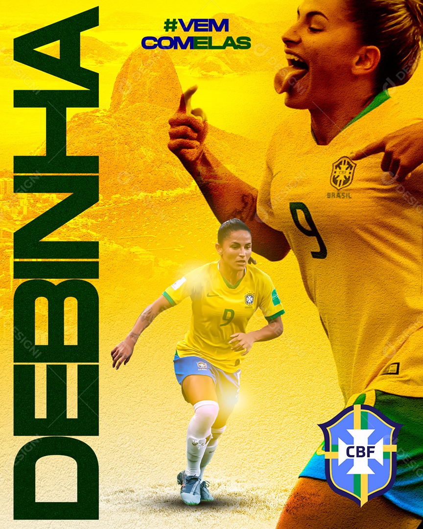 Jogadora Debinha Futebol Feminino Social Media PSD Editável