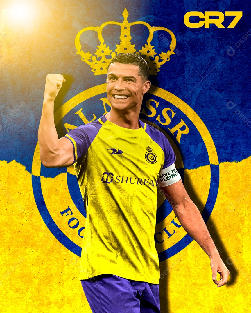 Social Media Jogador Cristiano Ronaldo Al Nassr PSD Editável