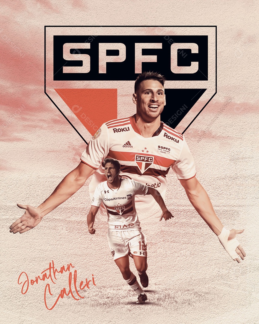 Social Media Futebol São Paulo Jonathan Calleri PSD Editável