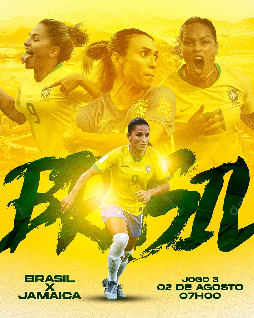 Social Media Brasil X Jamaica Futebol PSD Editável