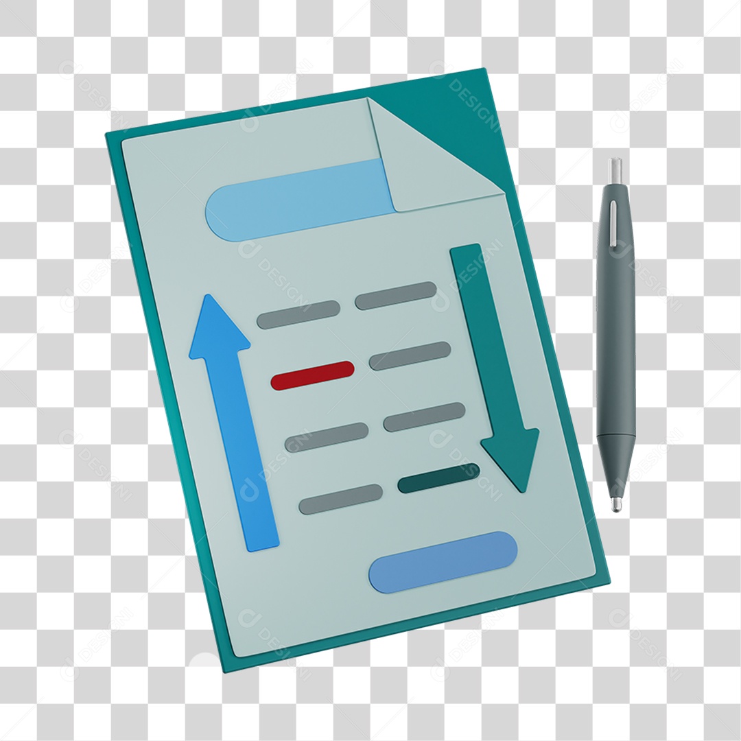 Elemento 3D Balanço Entrada Saída para Composição PNG Transparente