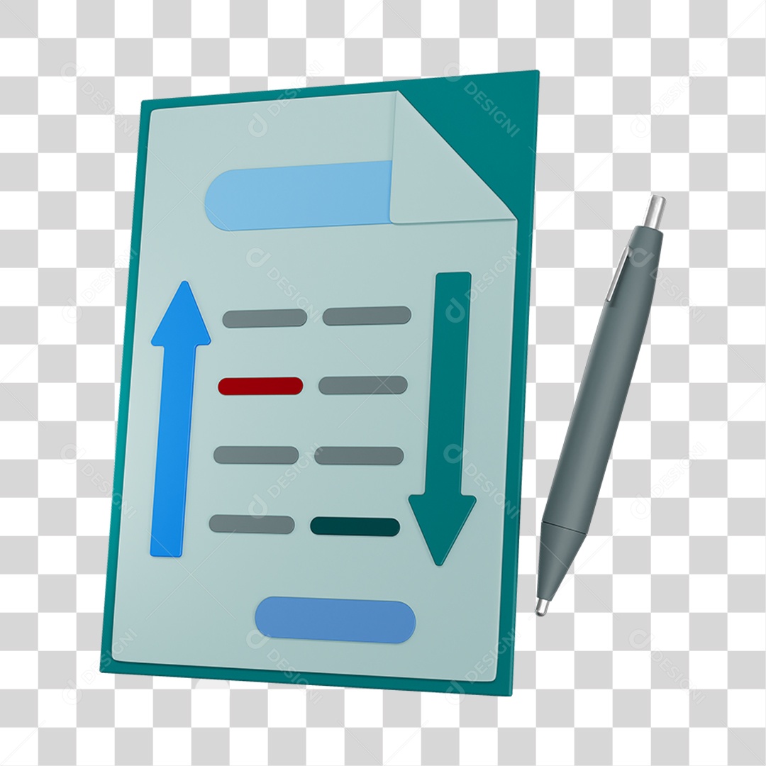 Elemento 3D Balanço Entrada Saída para Composição PNG Transparente