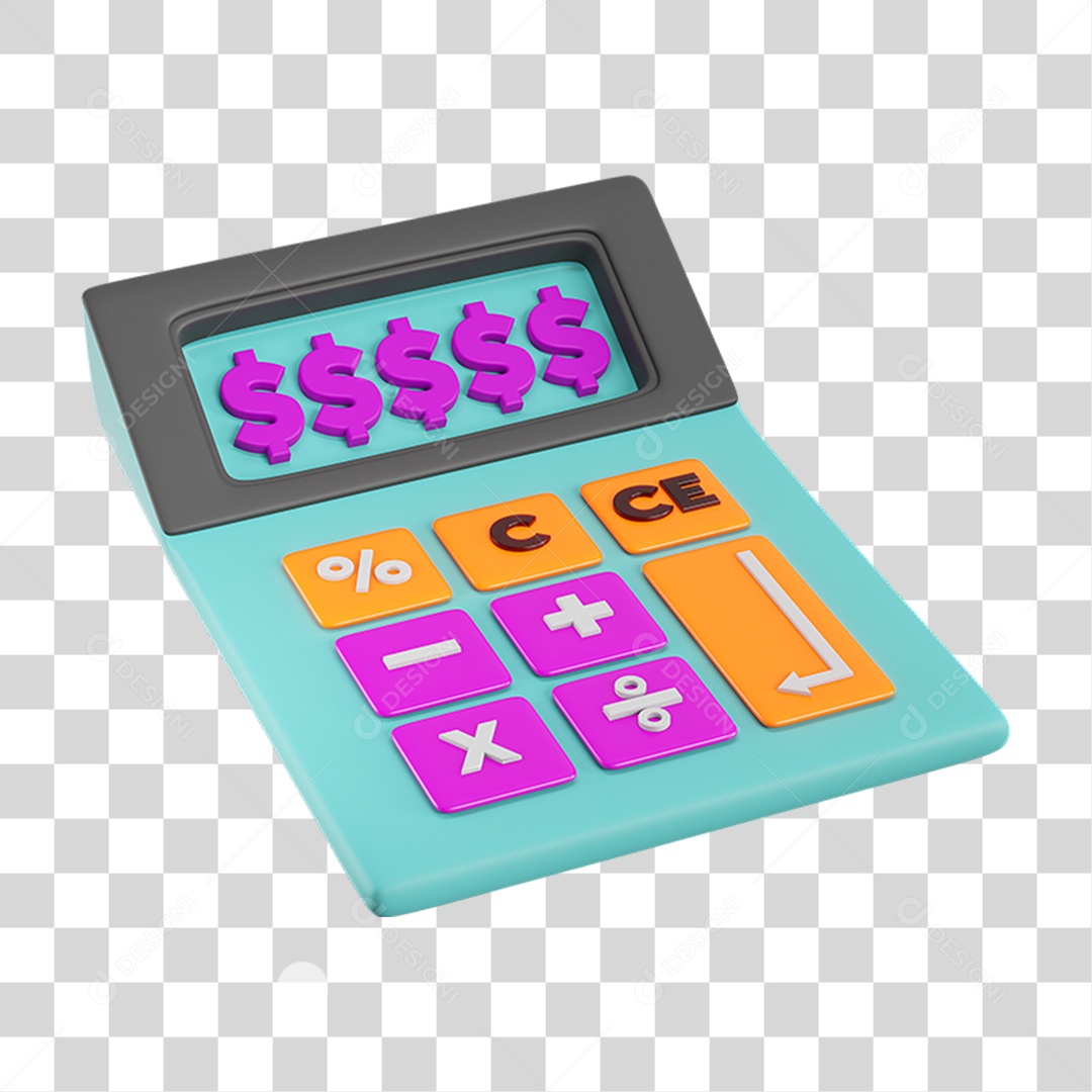 Elemento 3D Calculadora para Composição PNG Transparente