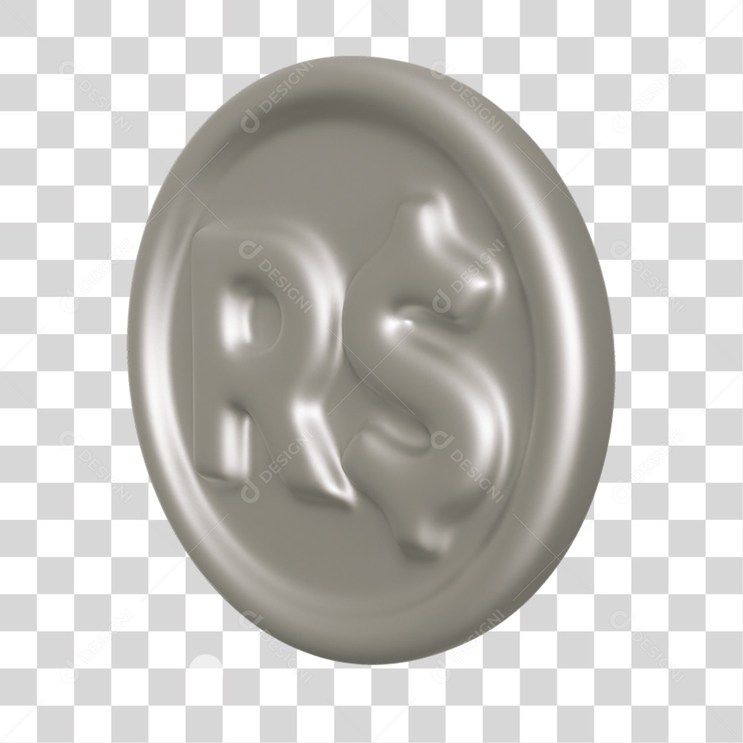 Elemento 3D Moeda Nacional para Composição PNG Transparente