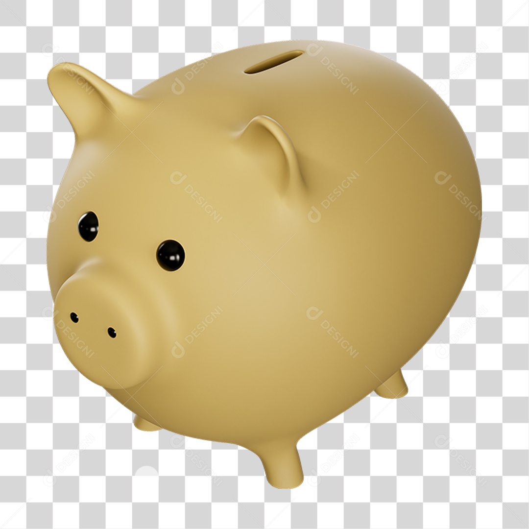 Elemento 3D Poupança Contabilidade Nacional para Composição PNG Transparente