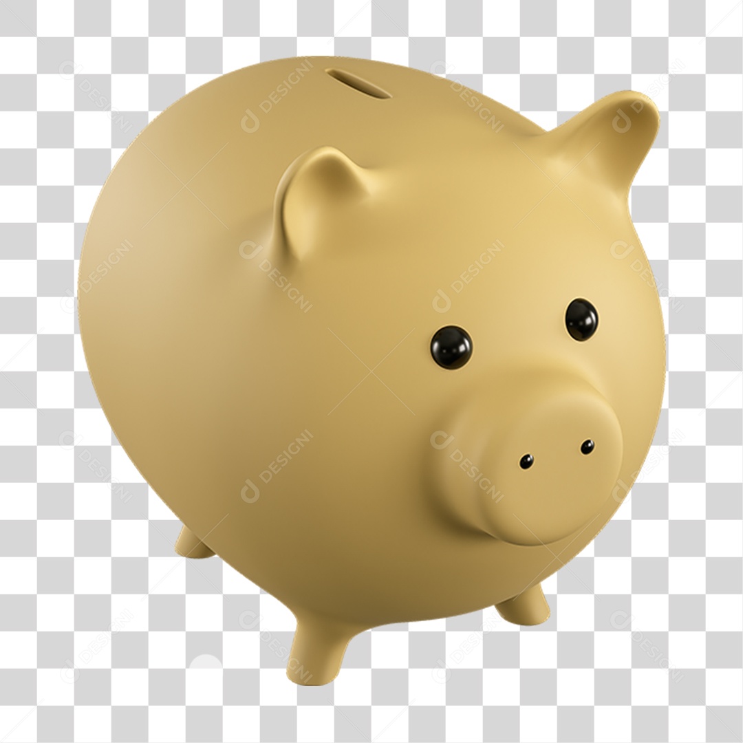 Elemento 3D Poupança Contabilidade Nacional para Composição PNG Transparente