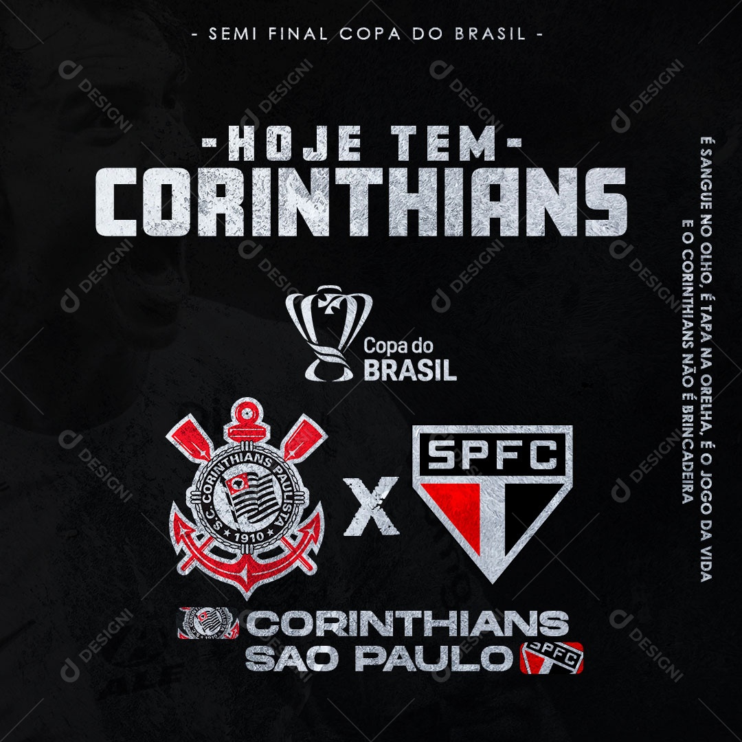 Social Media Hoje Tem Corinthians X São Paulo PSD Editável