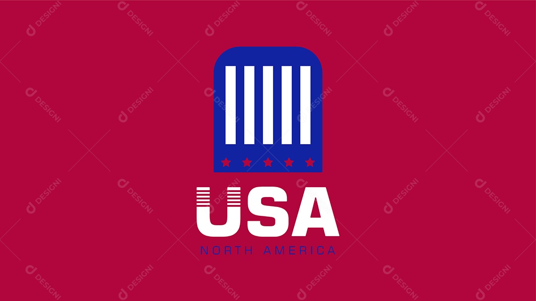 Logo USA Norte Americano Ilustração Vetor EPS