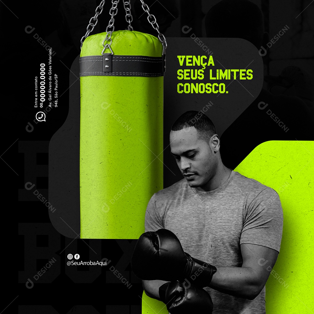 Artes Marciais Vença Seus Limites Conosco Escola de Luta Social Media PSD Editável