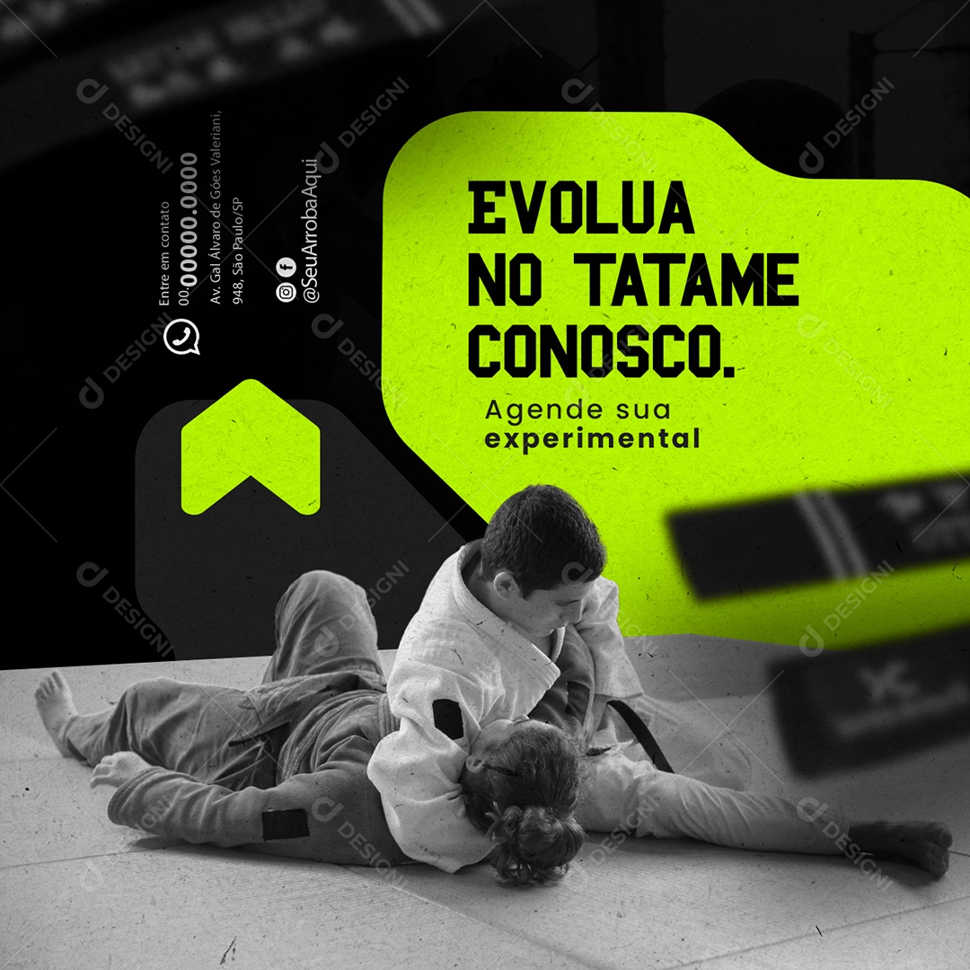 Artes Marciais Evolua no Tatame Conosco Escola de Luta Social Media PSD Editável