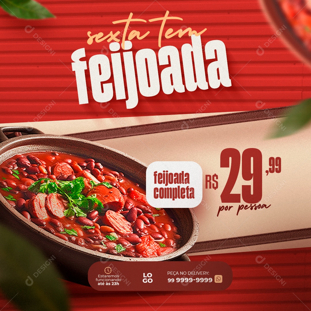 Sexta Tem Feijoada Social Media PSD Editável