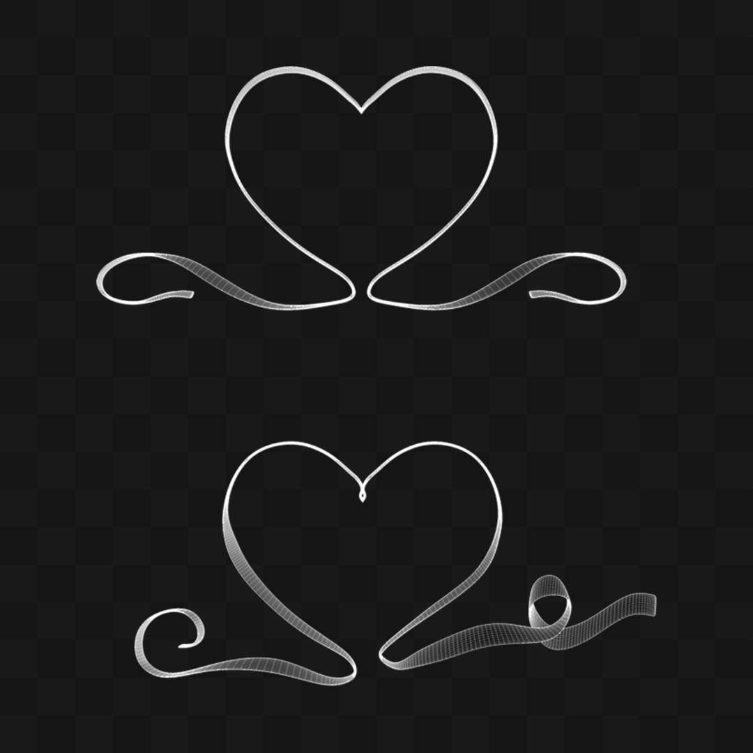 Ribbons Fita Coração - Modelo 3D