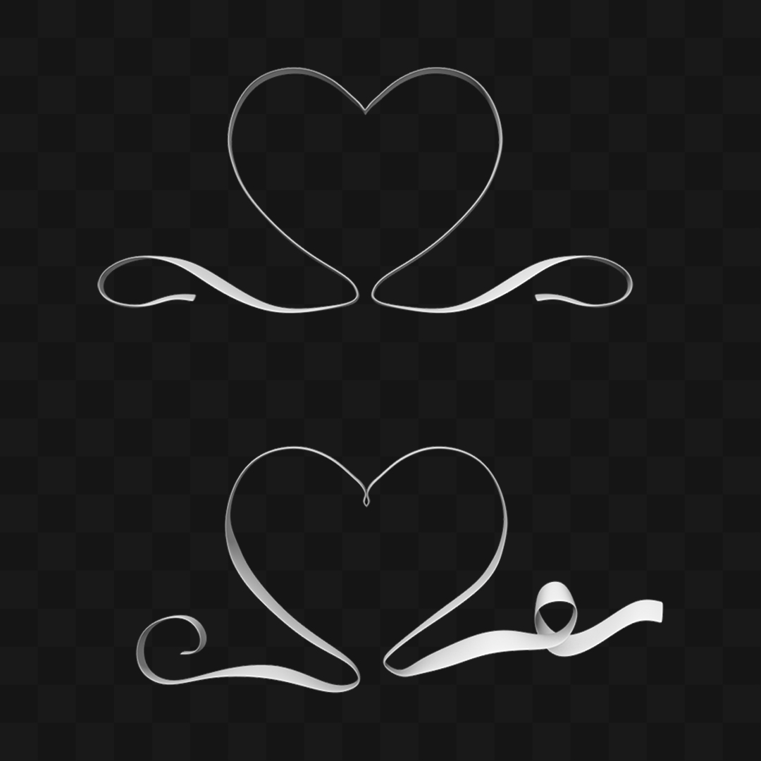 Ribbons Fita Coração - Modelo 3D