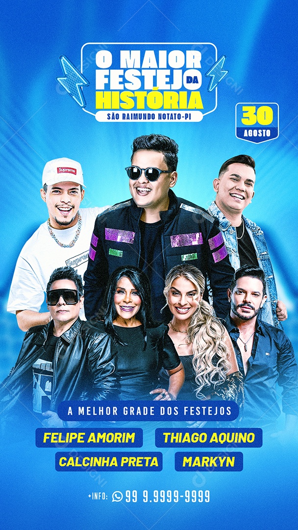 Social Media Flyer Story O Maior Festejo Da História PSD Editável