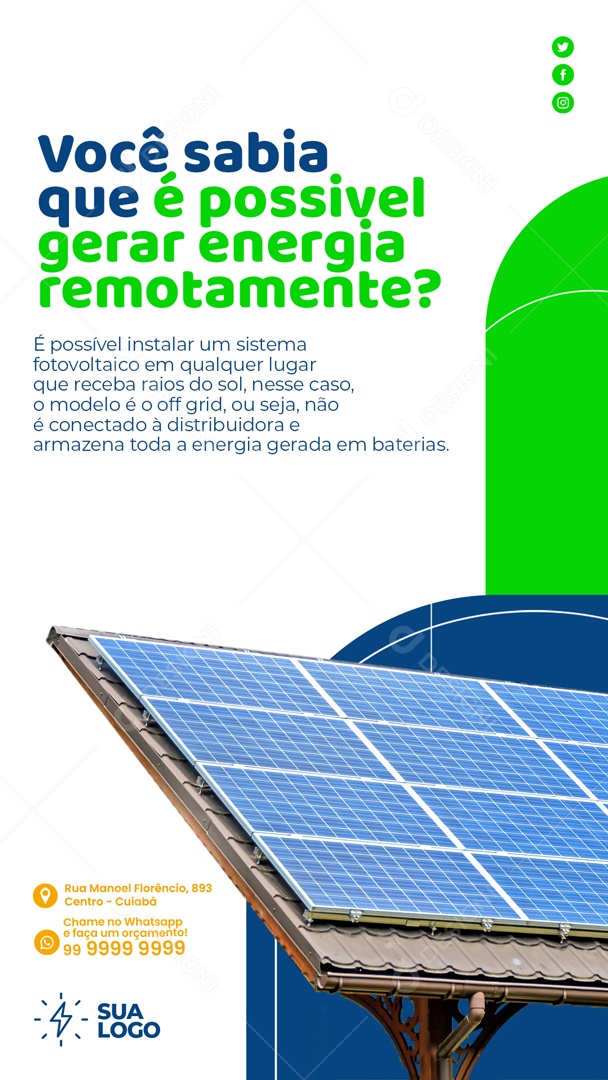 Story É Possível Gerar Energia Remotamente Social Media PSD Editável