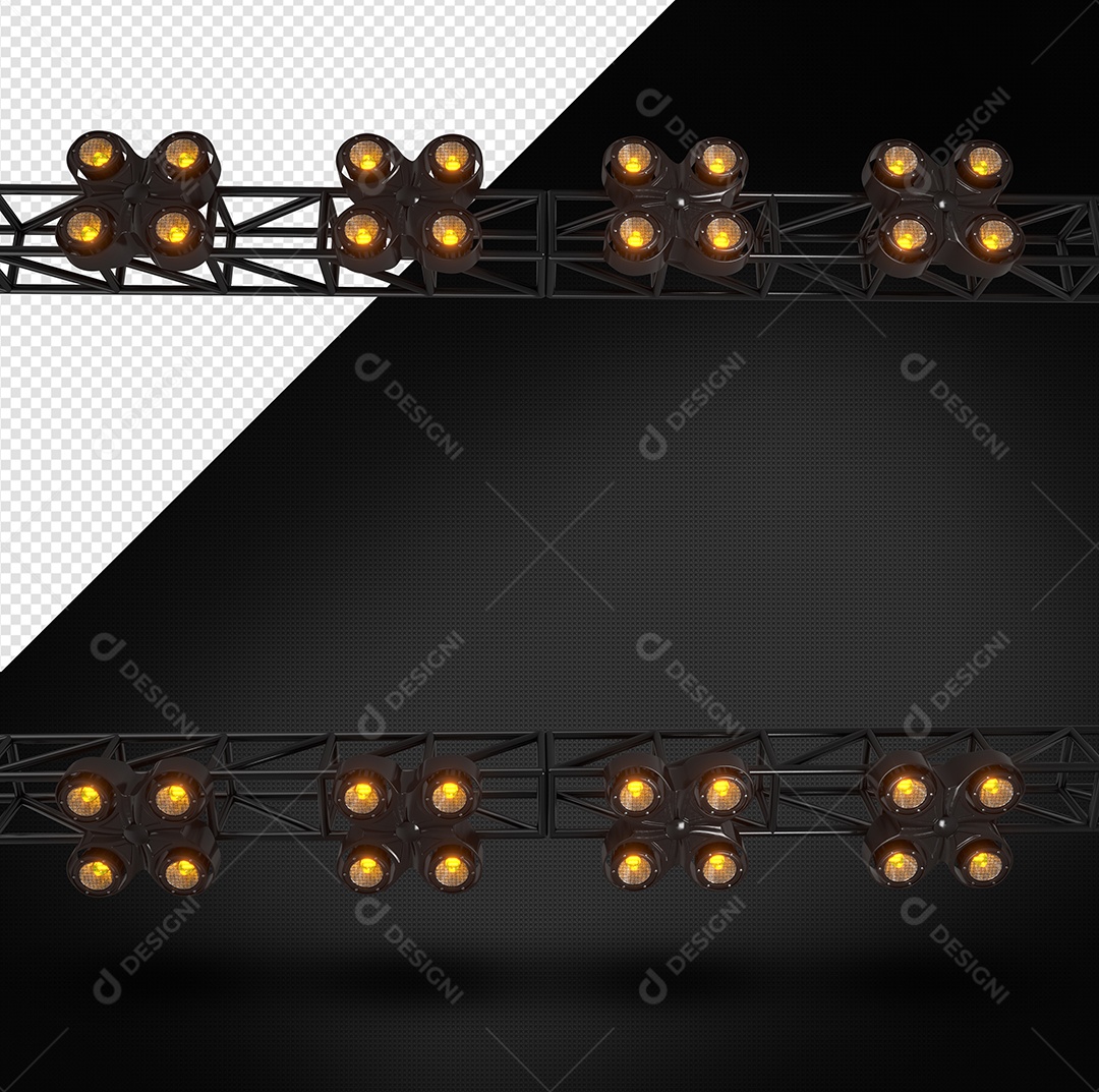 Grades de Refletores Elemento 3D para Composição PSD