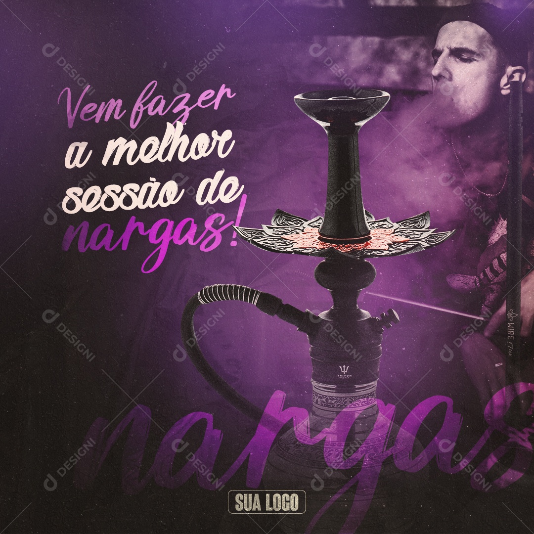 Tabacaria Vem Fazer a Melhor Sessão de Nargas Social Media PSD Editável