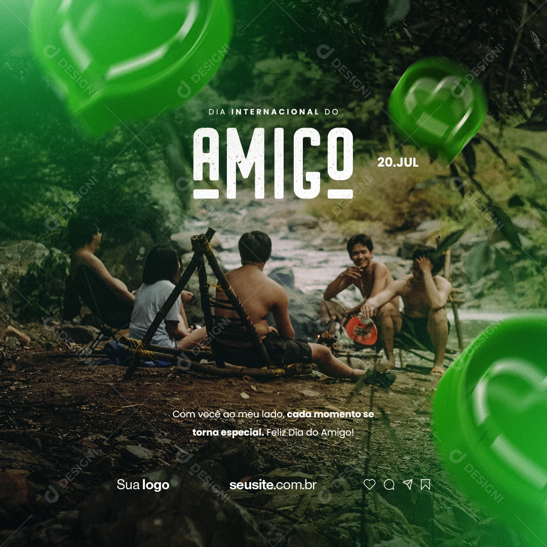 Dia Internacional Do Amigo Cada Momento Torna Especial Social Media PSD Editável