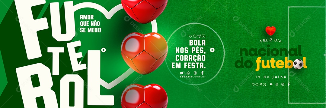 Carrossel Dia Nacional do Futebol 19 De Julho Social Media PSD Editável