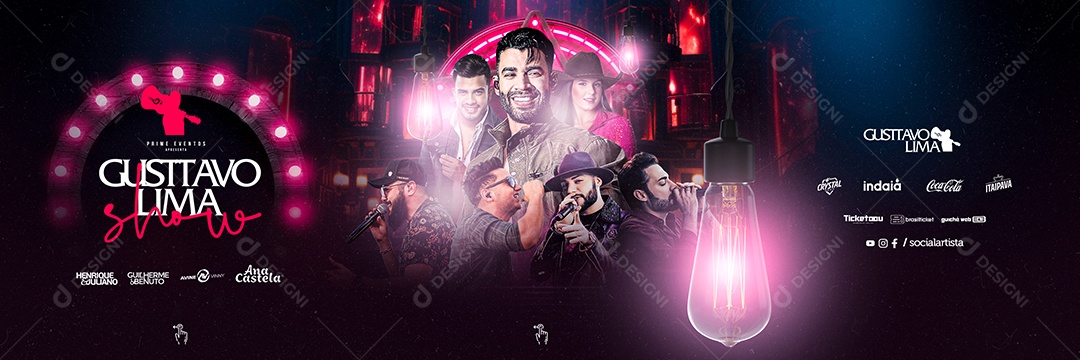 Carrossel Evento Gustavo Lima Show Flyer Social Media PSD Editável