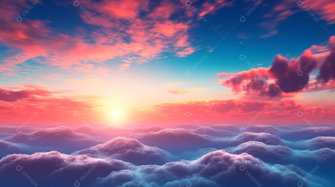 Fundo de lindas nuvens realista