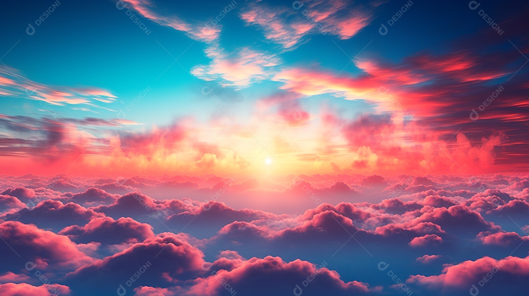 Fundo de lindas nuvens realista