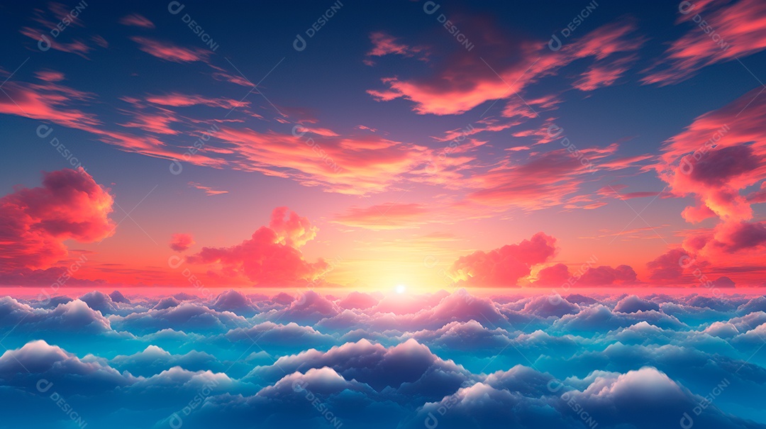 Fundo de lindas nuvens realista