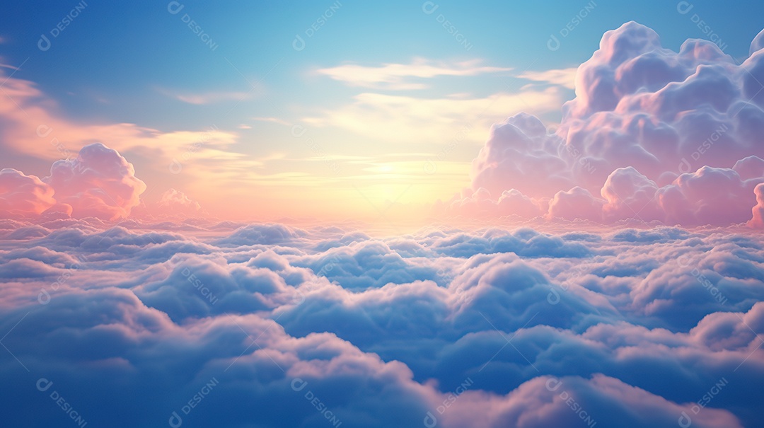 Fundo de lindas nuvens realista