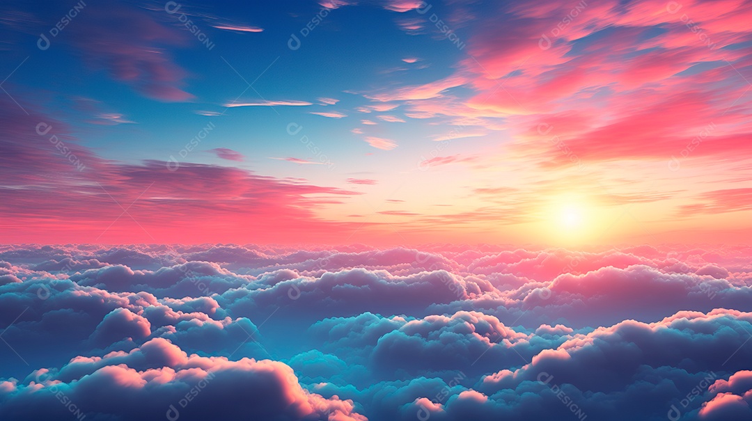 Fundo de lindas nuvens realista