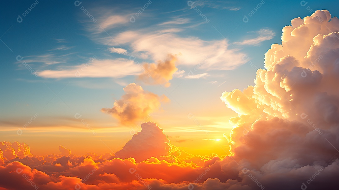 Fundo de lindas nuvens realista