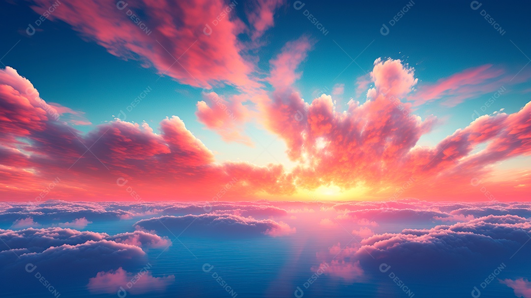 Fundo de lindas nuvens realista