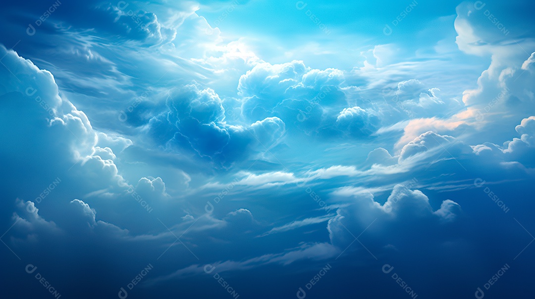 Fundo de lindas nuvens realista