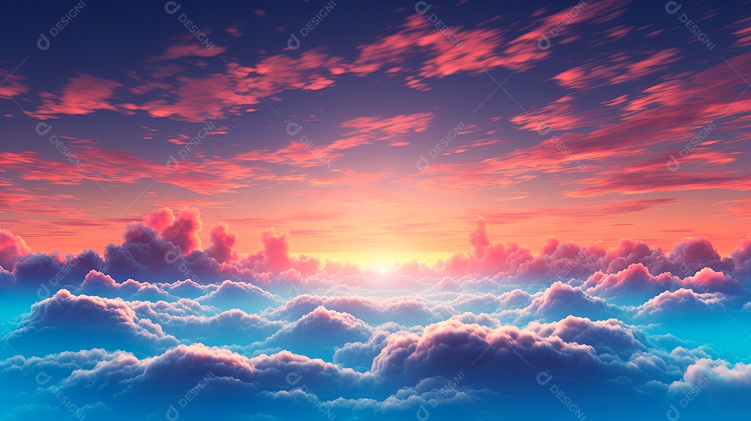 Fundo de lindas nuvens realista