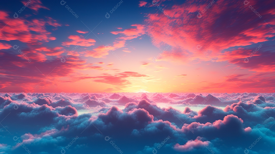 Fundo de lindas nuvens realista