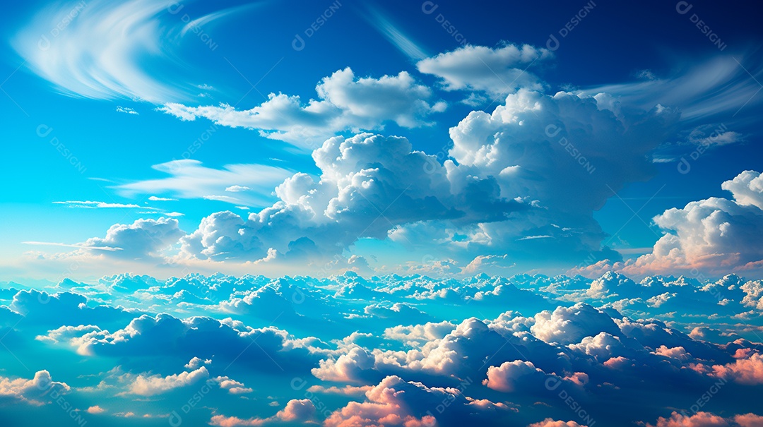 Fundo de lindas nuvens realista