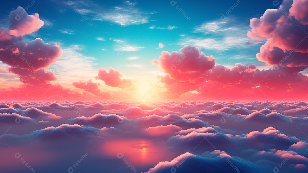 Fundo de lindas nuvens realista