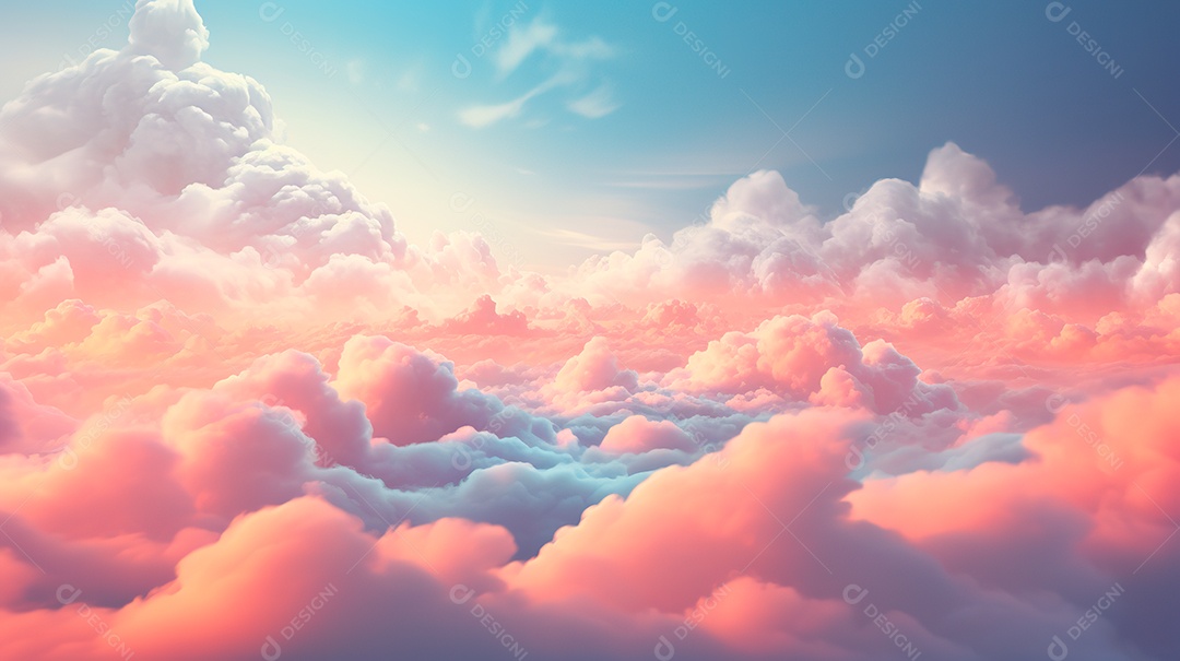 Fundo de lindas nuvens realista