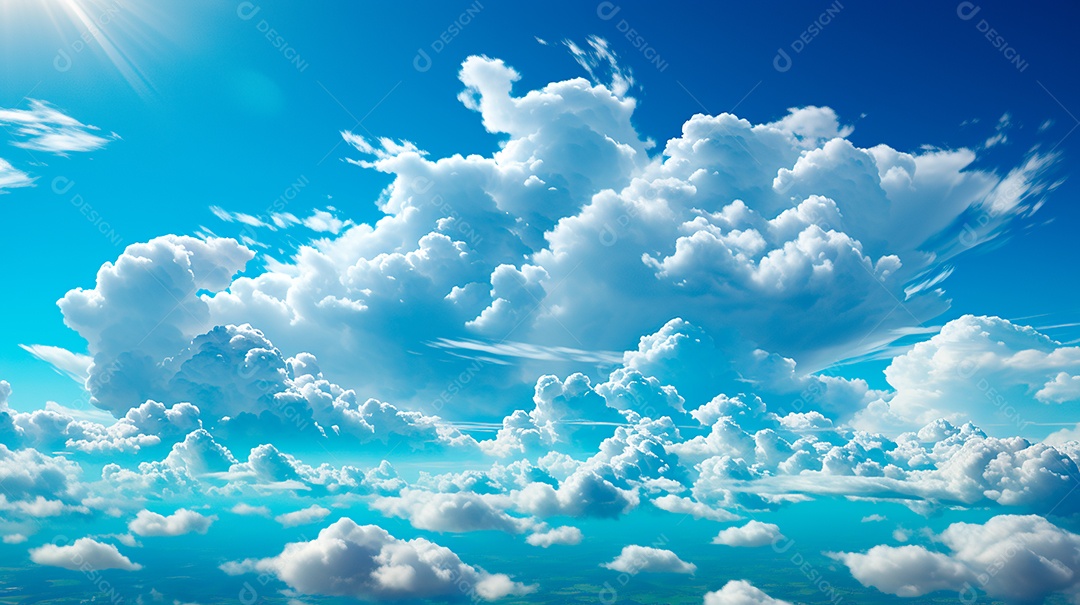 Fundo de lindas nuvens realista