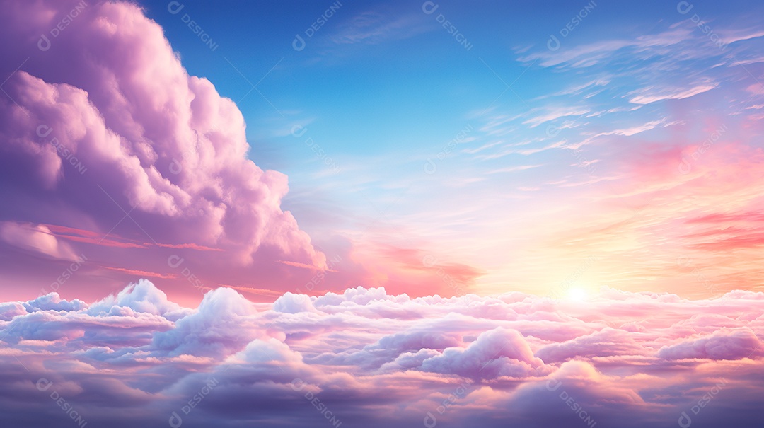 Fundo de lindas nuvens realista