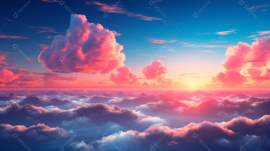 Fundo de lindas nuvens realista